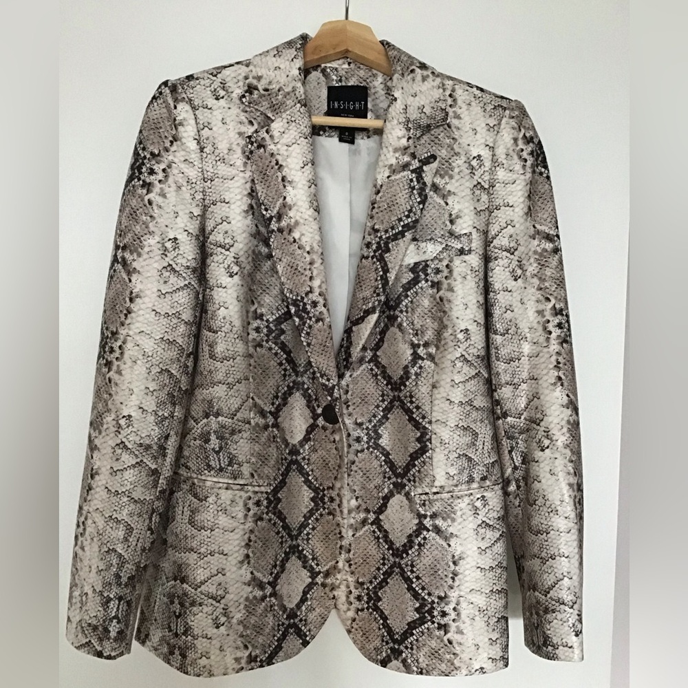INSIGHT Faux snake print blazer. Like new condition - worn only once.